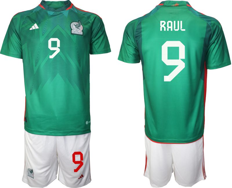 Men 2022 World Cup National Team Mexico home green 9 Soccer Jerseys